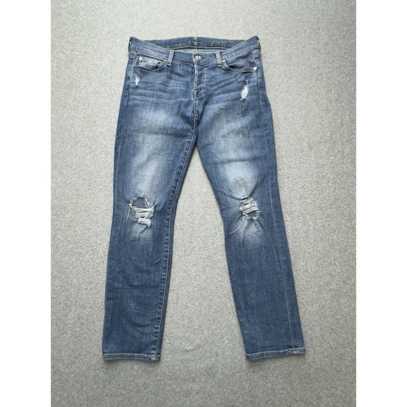 7 For All Mankind Jeans Womens‎ *30x26 Josefina Skinny Boyfriend 7FAM Distressed - Picture 1 of 11